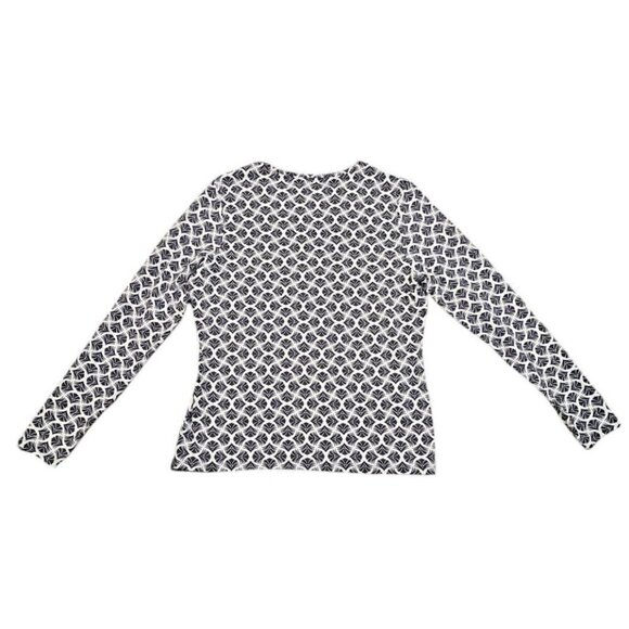 Lands’ End Floral Long Sleeve Rash Guard Swim Top Navy White Yellow Size Medium - Picture 3 of 9